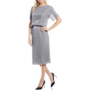 NWT Calvin Klein Crinkle Shimmering Top & Midi Skirt 2 Pc. Set Sz. 2X